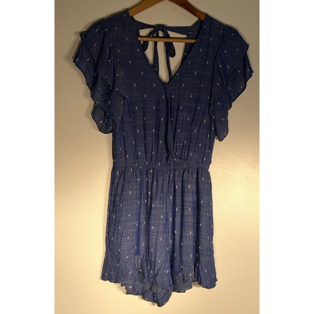 American Eagle Outfitters‎ Romper Size Extra Small Blue Flowy Sleeves